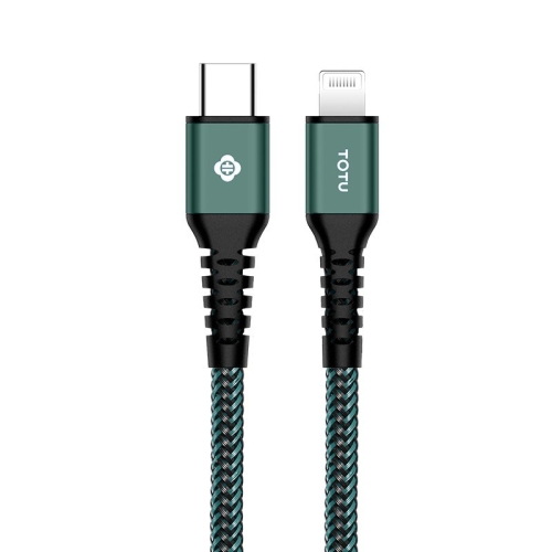 

TOTUDESIGN BPDA-03 Aurora Series USB-C / Type-C to 8 Pin PD Fast Charging MFI Certified Braided Data Cable, Length: 1m(Green)