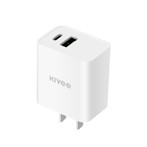 

KIVEE KV-AT25P 18W QC + PD Fast Charging USB Travel Charger Power Adapter(White)