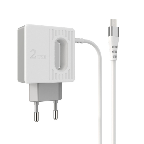 

BOROFONE BA34 2.4A Jei Dual USB Port Charger Power Adapter With Micro Charging Cable，EU Plug