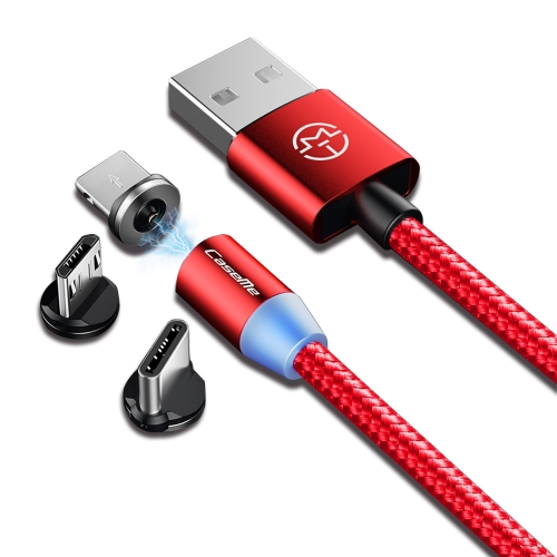 

CaseMe 3 in 1 Type-C / 8 Pin / Micro USB to USB Magnetic Charging Cable for Series 1, Length : 1m(Red)