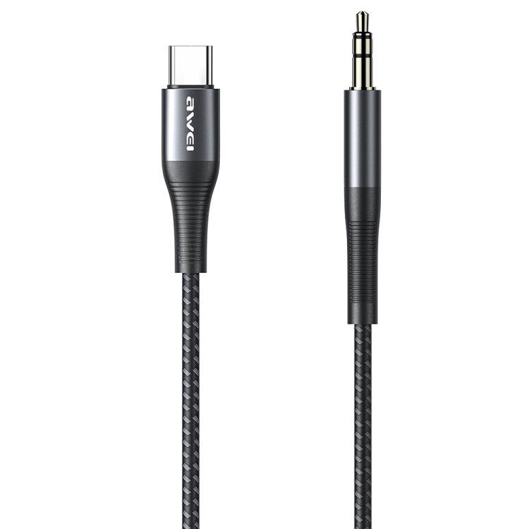 

awei CL-116T Type-C / USB-C to 3.5mm Hi-Fi Audio Cable (Black Grey)