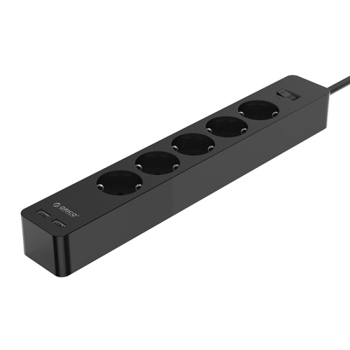 

ORICO GPC-5A2U Smart Charging Desktop Surge Protector Power Socket, with 5 AC Outlets & 2 USB Ports, Length: 1.5m, EU Plug(Black)