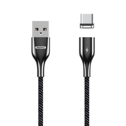 

REMAX RC-158a 3A USB to USB-C / Type-C Interface Charging + Transmission Magnetic Attraction Polyester Two-color Braided Data Cable, Cable Length: 1m(Black)