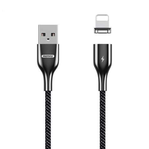 

REMAX RC-158i 3A USB to 8 Pin Interface Charging + Transmission Magnetic Attraction Polyester Two-color Braided Data Cable, Cable Length: 1m(Black)