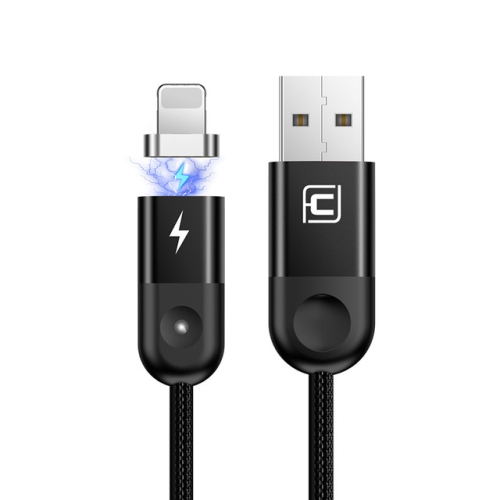 

CAFELE 8 Pin to USB Light Speed Magnet Nylon Charging Cable with LED Light, Length: 1m (Black)
