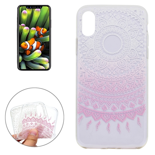 

Pink Flower Pattern TPU Protective Case For iPhone X / XS