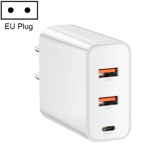 

Baseus 60W PPS 3-Ports (Dual USB + USB-C/ Type-C) Output Quick Charger, EU Plug(White)