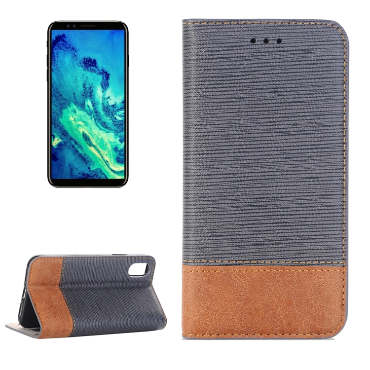 

For iPhone X / XS Cross Texture Horizontal Flip Leather Case with Holder & Card Slots & Wallet & Photo Frame, (Grey)