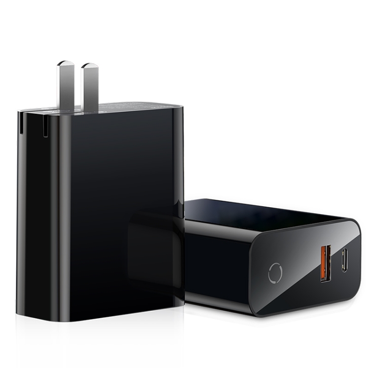 

Baseus 45W Speed PPS Smart Shutdown & Digital Display USB + USB-C / Type-C Output Quick Charger, CN Plug(Black)