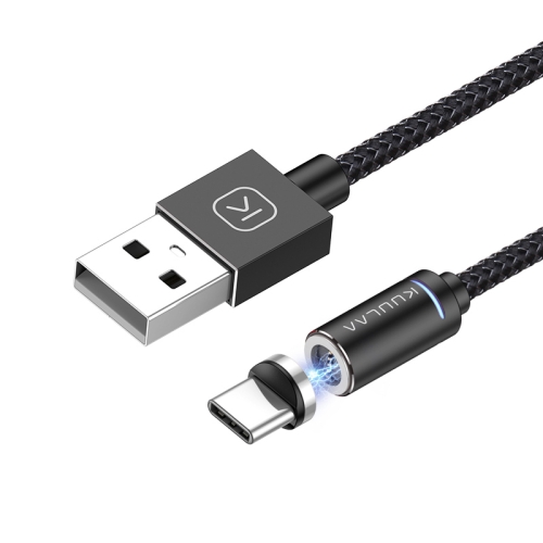 

KUULAA KL-O21 Type-C / USB-C Round Head Fast Charging Magnetic Charging Data Cable, Length: 1m (Black)