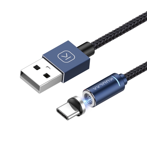 

KUULAA KL-O21 Type-C / USB-C Round Head Fast Charging Magnetic Charging Data Cable, Length: 1m (Blue)