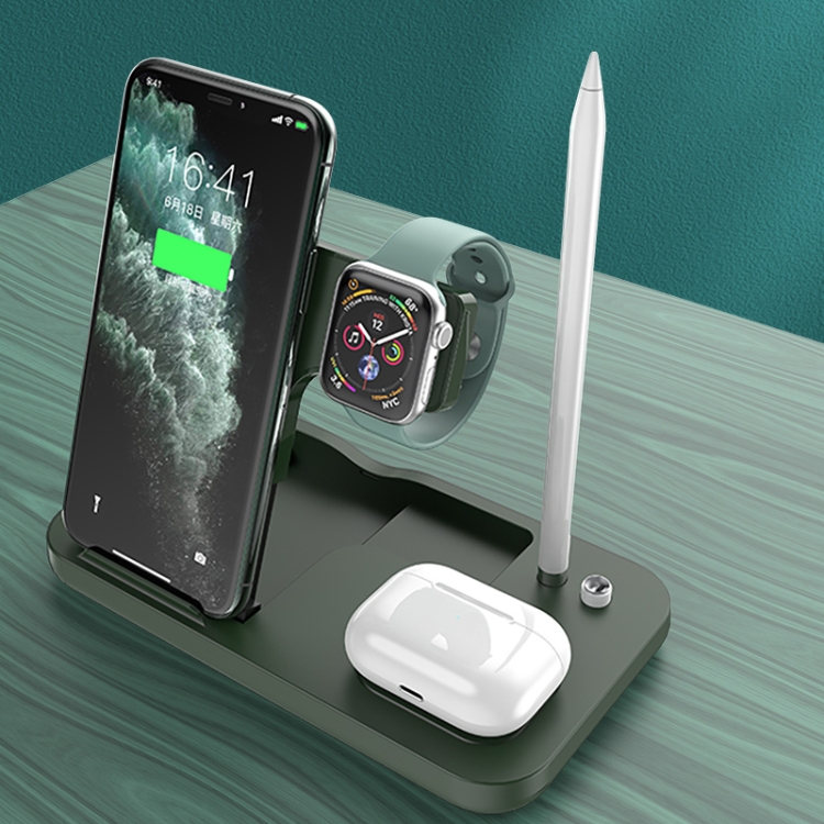 

KUULAA KL-O146 15W 4 In 1 Wireless Charger Holder Charging Station For iPhone / Apple Watch / AirPods / Apple Pencil (Green)
