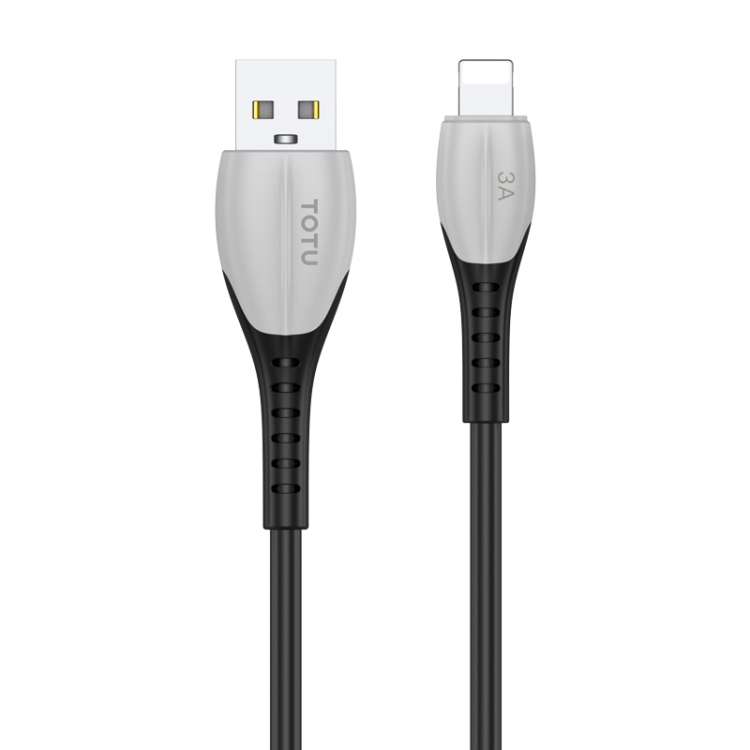 

TOTUDESIGN BL-003 Soft Color Series 3A 8Pin to USB Charging Data Cable, Length: 1.2m(Grey)
