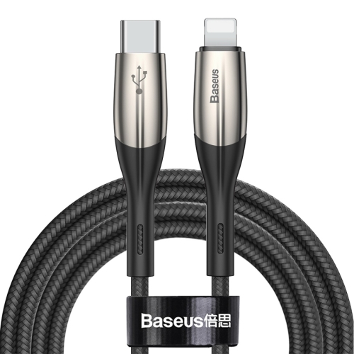 

Baseus Horizontal 18W USB-C / Type-C to 8 Pin Data Sync Charging Cable PD Cable, Length: 0.5m(Black)
