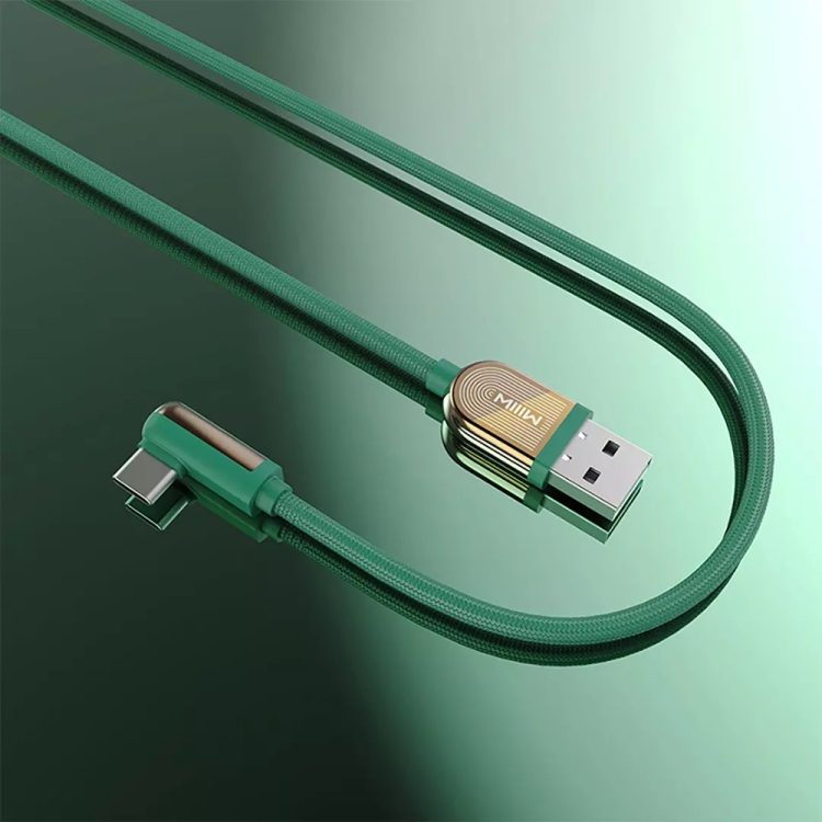 

Original Xiaomi Youpin MIIIW MWPY03 3A Max USB to USB-C / Type-C QC3.0 Elbow Data Sync Charging Cable AC150, Length: 1.5m(Green)
