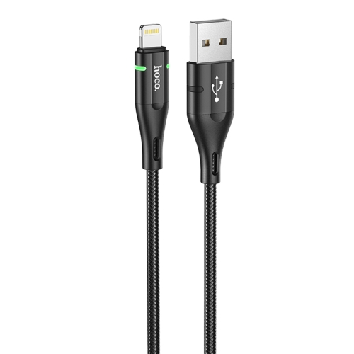 

Hoco U93 2.4A USB to 8 Pin Shadow Charging Data Cable, Cable Length: 1.2m(Black)