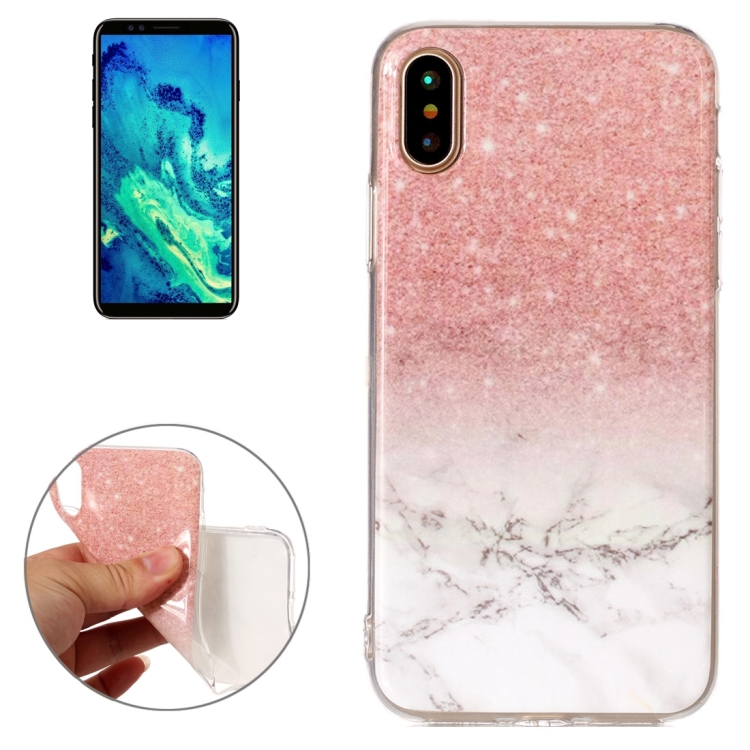 

For iPhone X / XS Marble Pattern TPU Shockproof Protective Back Cover Case