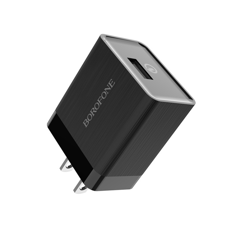 

BOROFONE BA17 QC 3.0 Centrino Single Port Charger Power Adapter, US Plug (Black)