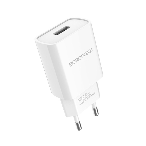 

BOROFONE BA20A 2.1A Sharp Single Port Charger Power Adapter, EU Plug(White)