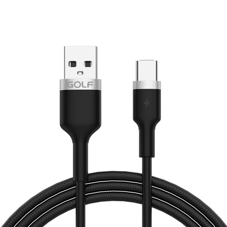

GOLF GC-71c 3A Type-C / USB-C Metal Braided Fast Charging Cable, Length: 1m (Black)