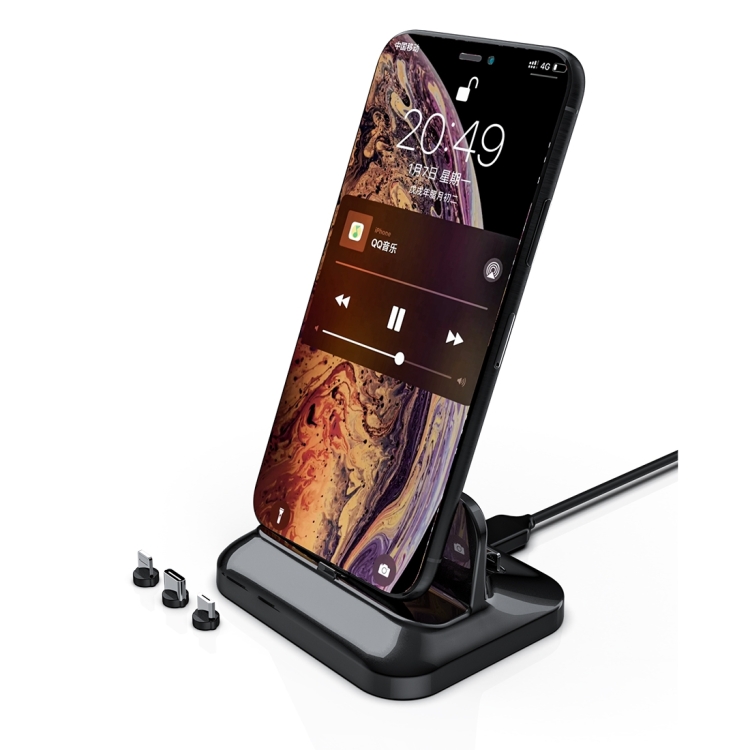 

XBX-02 Wireless Charger, With Type-C & Micro USB & 8 Pin Interface, For iPhone, AirPods and Other Android Phones (Black)