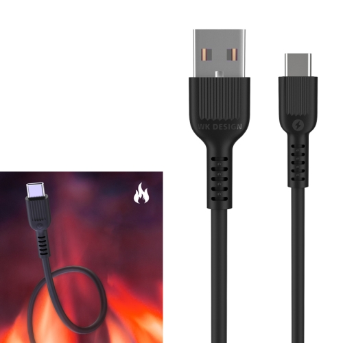 

WK WDC-102a 1m 2.1A Fire Safety Series USB to USB-C / Type-C Data Sync Charging Cable(Black)