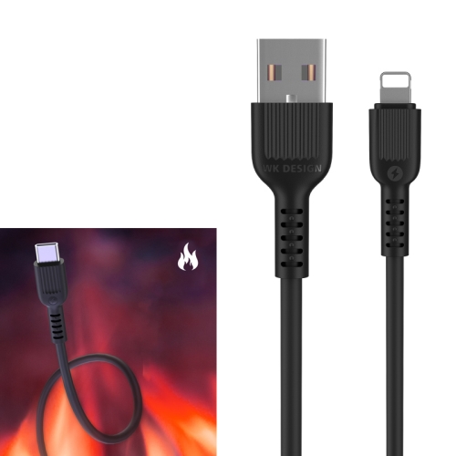 

WK WDC-102i 1m 2.1A Fire Safety Series USB to 8 Pin Data Sync Charging Cable (Black)