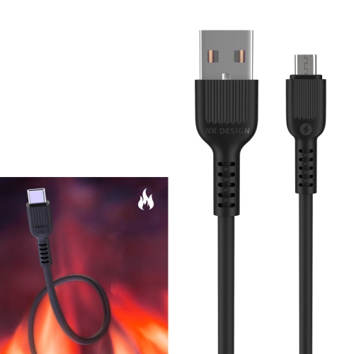 

WK WDC-102m 1m 2.1A Fire Safety Series USB to Micro USB Data Sync Charging Cable(Black)