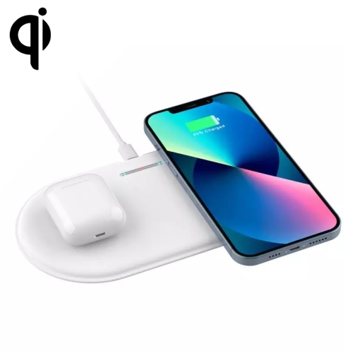 

HT-02 10W 5V / 9V Wireless Dual Mobile Phone Charging Charger Base for All Support the QI Standard Mobile Phones(White)