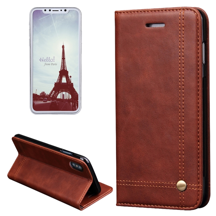 

For iPhone X / XS Retro Crazy Horse Texture Casual Style Horizontal Flip Leather Case with Holder & Card Slots & Wallet(Brown)