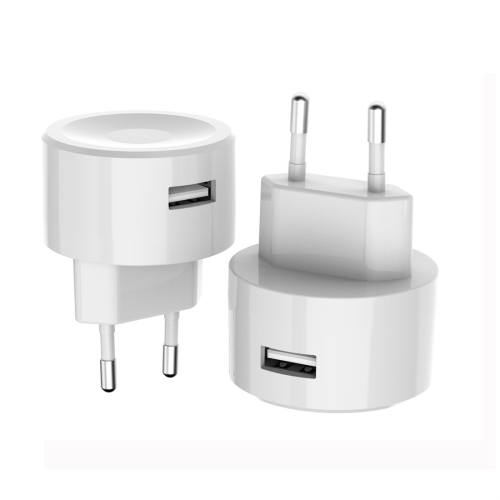 

T008 Single USB Port Charger Power Adapter, EU Plug (Color: White)