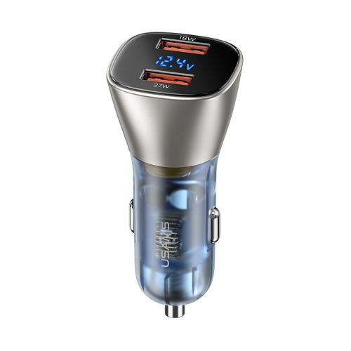 

USAMS US-CC154-1 C29 45W Zinc Alloy Dual USB Fast Charging Digital Display Car Charger