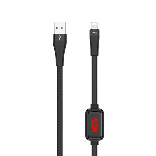 

Hoco S4 1.2m 2.4A 8 Pin to USB Data Sync Charging Cable with Display & Timing(Black)