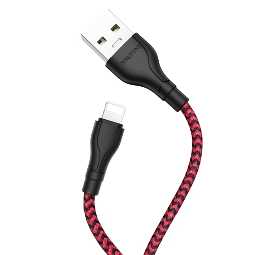 

Borofone BX39 1m 2.4A Max Output USB to 8 Pin Beneficial Charging Data Cable (Black Red)