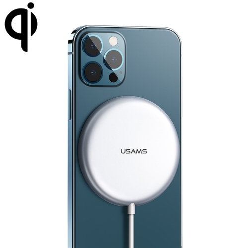 

USAMS US-CD160 W2 15W Ultra-thin Wireless Fast Charger with Cable For iPhone 12 Series (Silver)