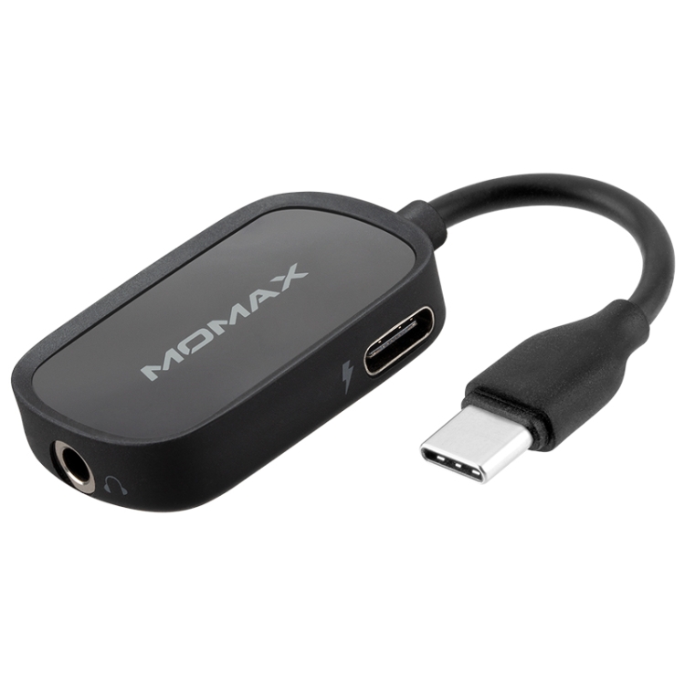 

MOMAX HT5 USB-C / Type-C to USB-C / Type-C + 3.5mm Jack Audio Adapter (Black)