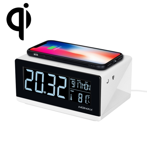 

Momax 10W Qi Standard Three Modes Fast Charging Wireless Charger Multi-functional LCD Alarm Clock for iPhone 11 Pro Max / XS Max / 8 Plus / XR / Android