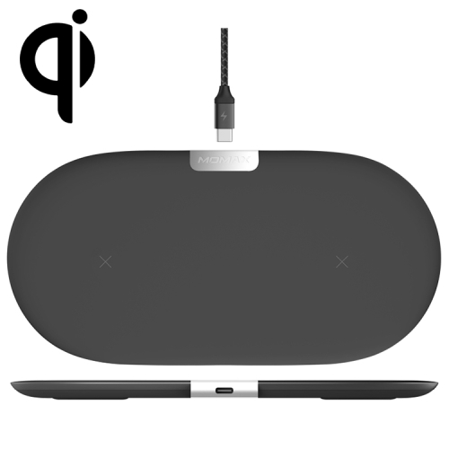 

Momax 10W Qi Standard Dual Fast Charging Wireless Charger (Black)