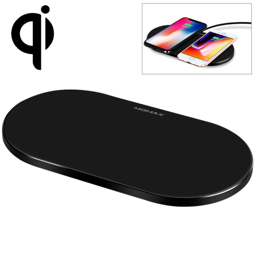 

Momax 10W Qi Standard Dual Fast Charging Multipoint Wireless Charger (Black)