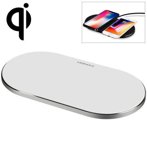 

Momax 10W Qi Standard Dual Fast Charging Multipoint Wireless Charger (White)