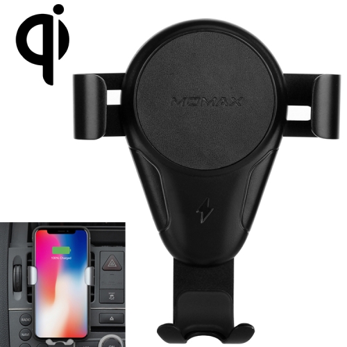 

Momax Car Air Outlet Gravity Bracket Qi Standard Wireless Charger (Black)