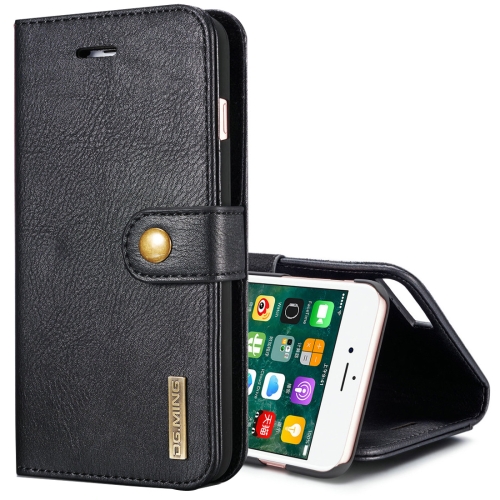 

DG.MING for iPhone 8 Plus & iPhone 7 Plus Crazy Horse Texture Horizontal Flip Detachable Magnetic Protective Case with Holder & Card Slots & Wallet(Black)