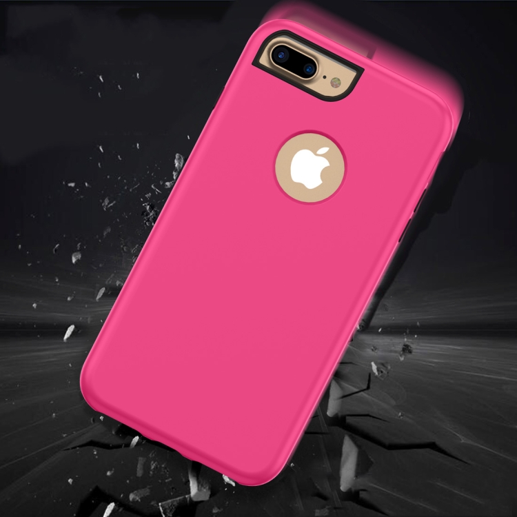 

3 in 1 Solid Color Combination Case for iPhone 8 Plus & 7 Plus & 6 Plus(Magenta)