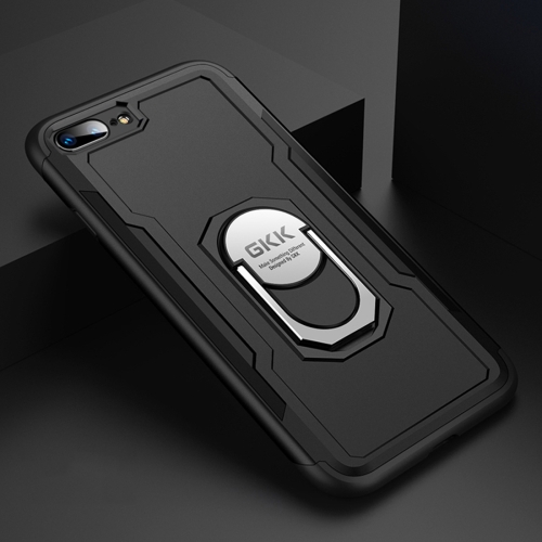 

GKK Magnetic 360 Degree Rotation Ring Holder PC + TPU Armor Protective Case for iPhone 7 / 8 Plus (Black)