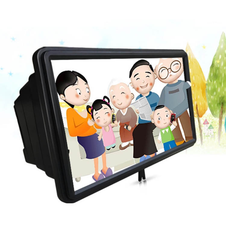 

12 inch Universal 3D Mobile Phone Screen Magnifying Glass Portable Video Magnifying Telescopic Mobile Phone Holder(Black)