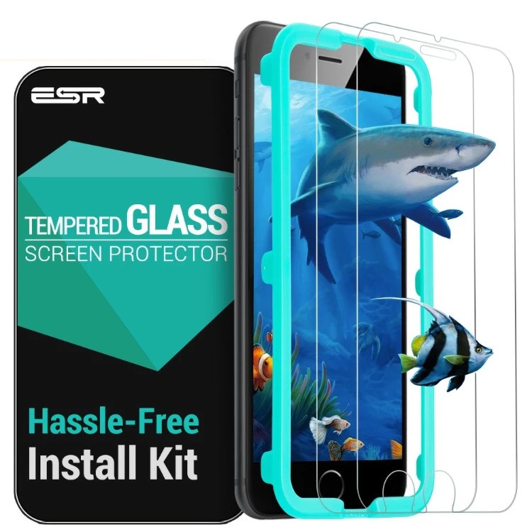 

For iPhone SE/8/7 2 PCS ESR HD Tempered Glass Film Screen Protector