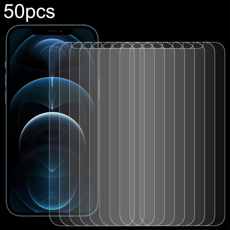 

For iPhone 12 Pro Max 50 PCS 0.26mm 9H 2.5D Tempered Glass Film (Slotted)