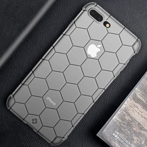 

TOTUDESIGN for iPhone 8 Plus & 7 Plus Honeycomb Texture TPU Dropproof Protective Back Cover Case (Transparent)