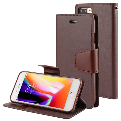 

GOOSPERY SONATA DIARY for iPhone 8 Plus & 7 Plus Business Style Magnetic Clasp Horizontal Flip Leather Case with Holder & Card Slots & Wallet(Brown)