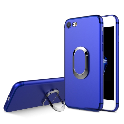 

Shockproof TPU Full Protective Case for iPhone 7 Plus / 8 Plus, with 360 Degree Rotation Holder (Blue)